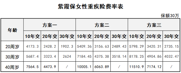 專保女性重疾風險的紫霞保貴不貴？